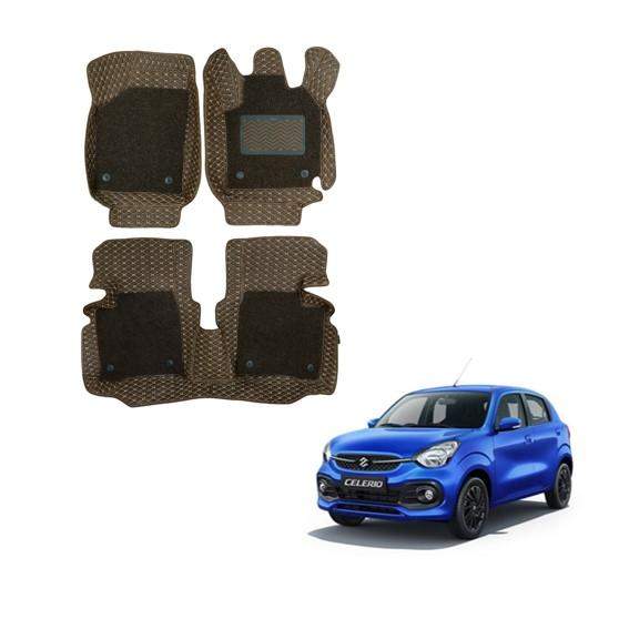 Maruti Suzuki New Celerio Deluxe 7D Foot Mats - Brown Colour