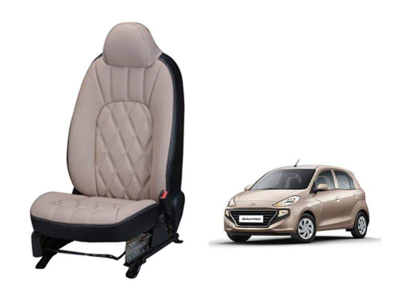 Hyundai New Santro Art Leather Seat Cover - Threading Design