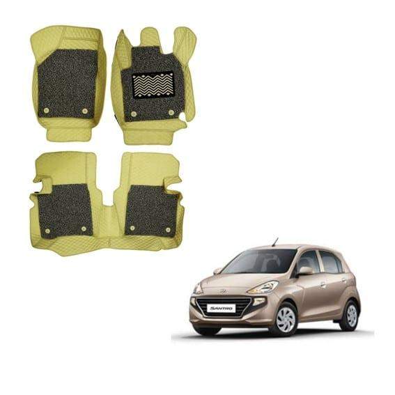 Hyundai New Santro Spacious 7D Floor Mats - Beige Colour