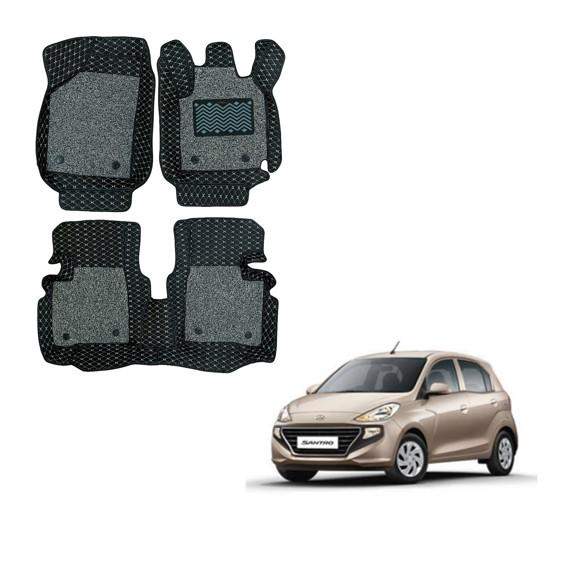 Hyundai New Santro All-Weather Foot Mats - Black/Grey Colour