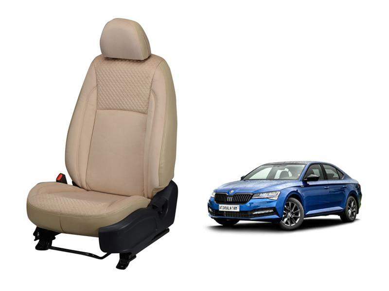 Skoda New Superb Velvet SERIES 3D CUSTOM ART LEATHER CAR SEAT COVERS