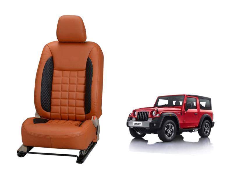 Mahindra Thar Prism Series 3D Custom Nappa Leather Car Seat Covers