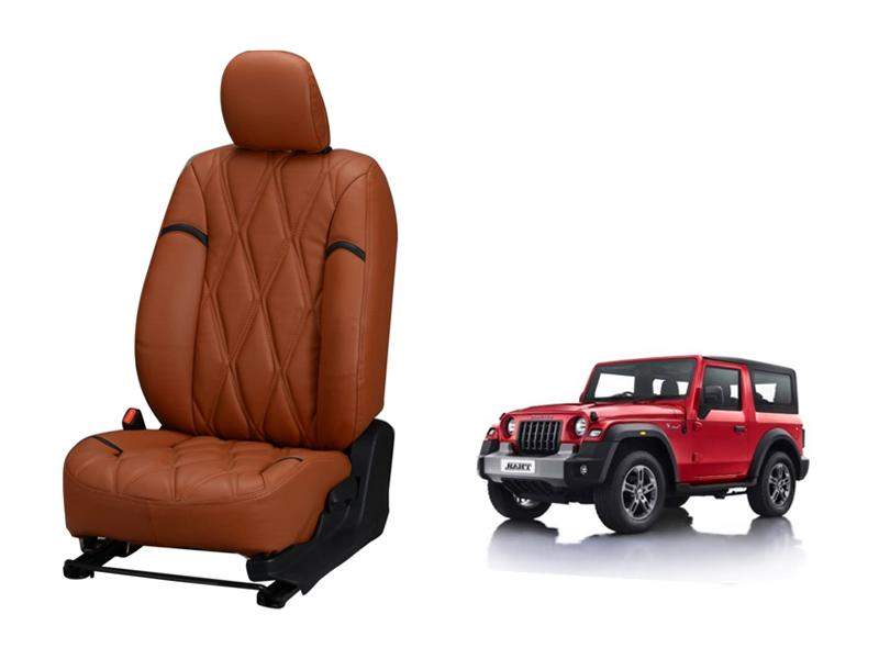 Mahindra New Thar Kite Series 3D Custom Nappa Leather Car Seat Covers