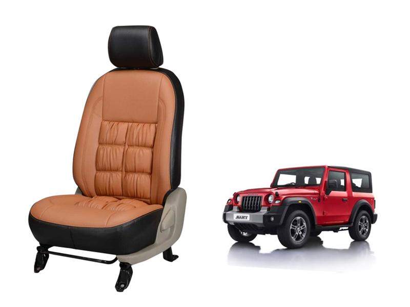 Mahindra New Thar Comfort Series 3D Custom Stallion Leather Car Seat Covers