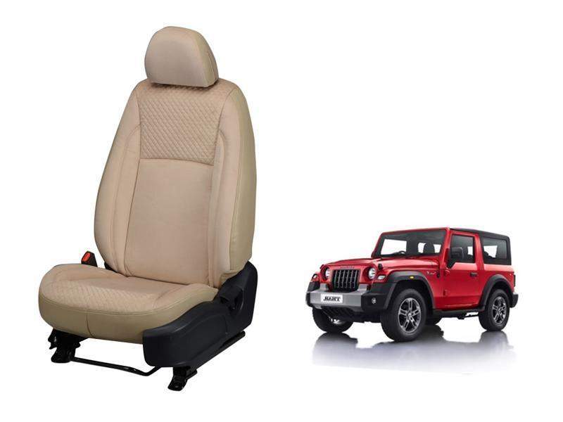 Mahindra New Thar Velvet SERIES 3D CUSTOM ART LEATHER CAR SEAT COVERS