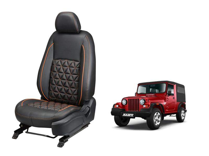 Mahindra Thar Diamond Series 3D Custom Nappa Leather Car Seat Covers