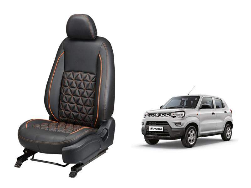 Maruti Suzuki S-Presso Diamond Series 3D Custom Nappa Leather Car Seat Covers