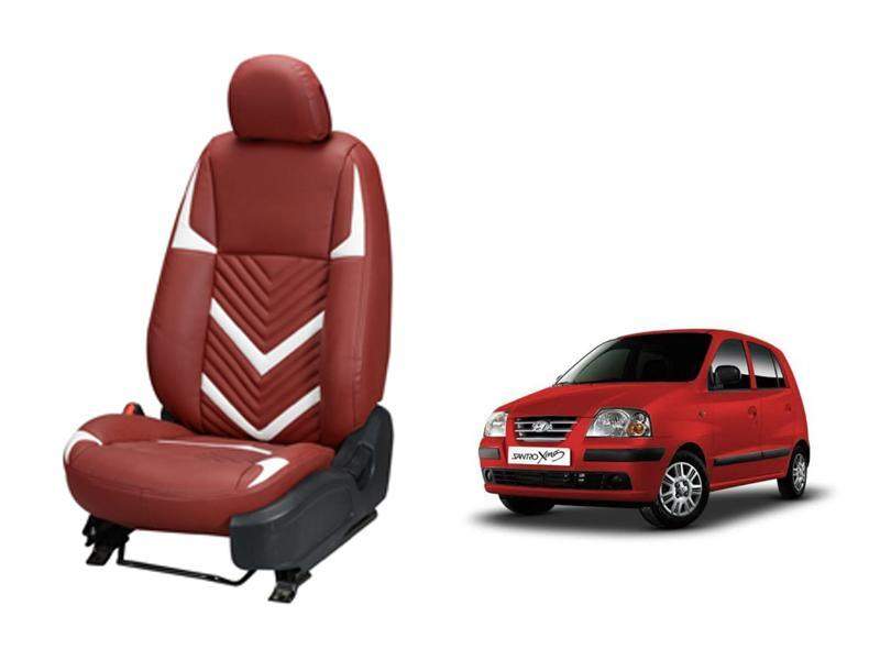 Hyundai Santro Xing Art Leather Seat Cover in Zig-Zag Design