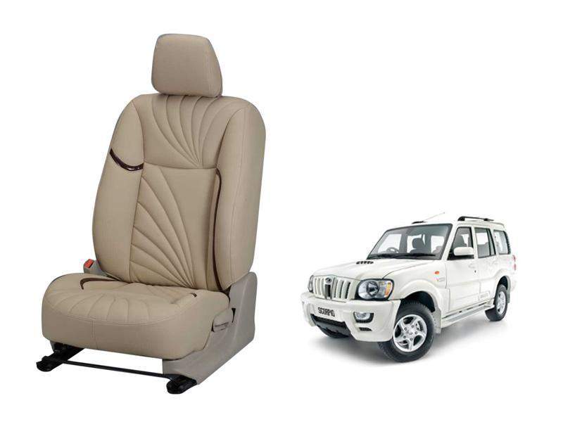 Mahindra Scorpio m-HAWK Nappa Leather Seat Cover - Dove Design