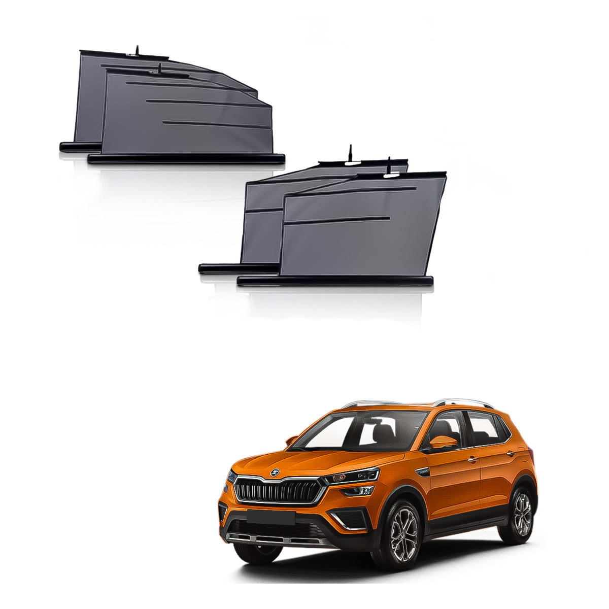Skoda Kushaq Automatic window roller curtains | Car Roller Retractable Sun Shades