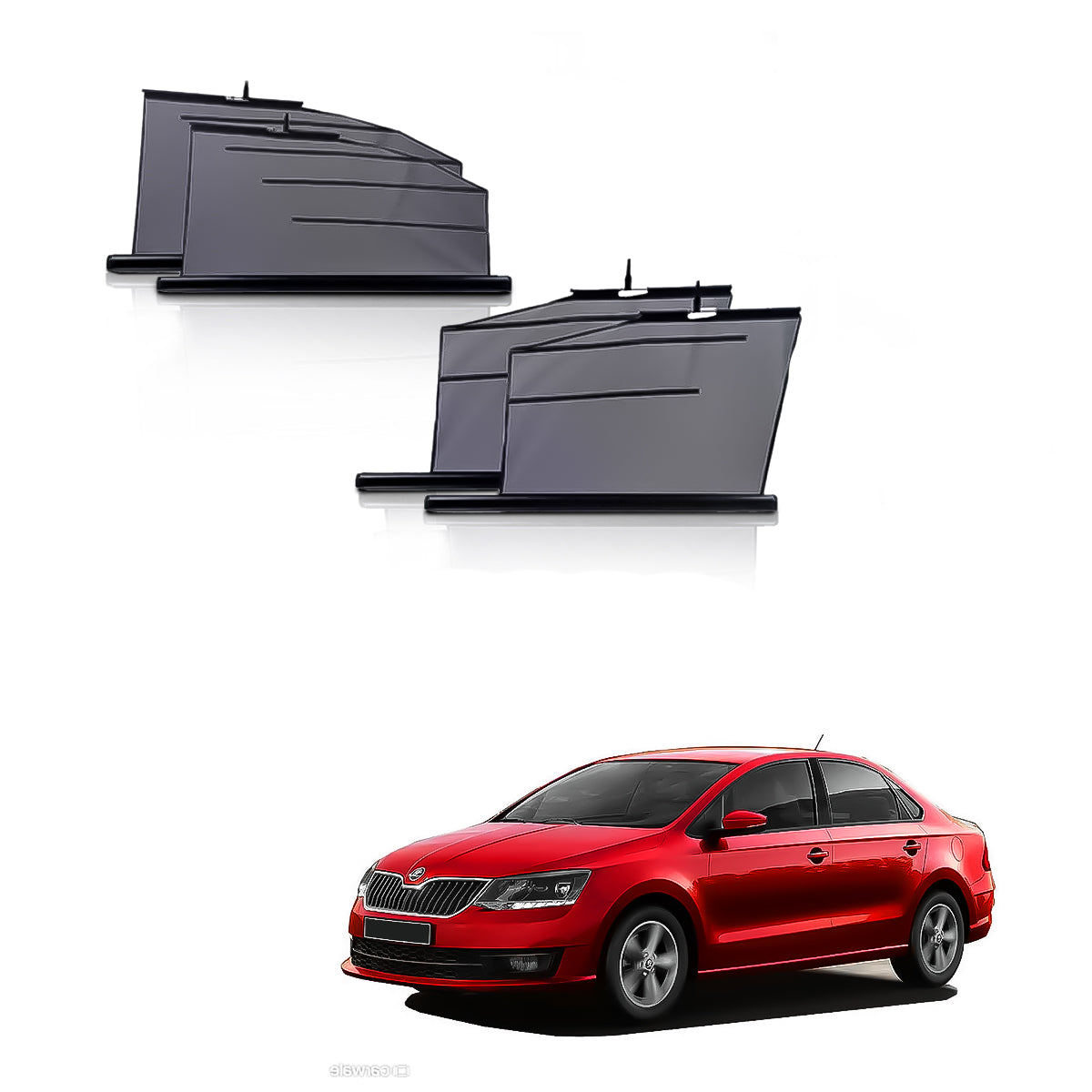 Skoda Rapid Automatic window roller curtains | Car Roller Retractable Sun Shades