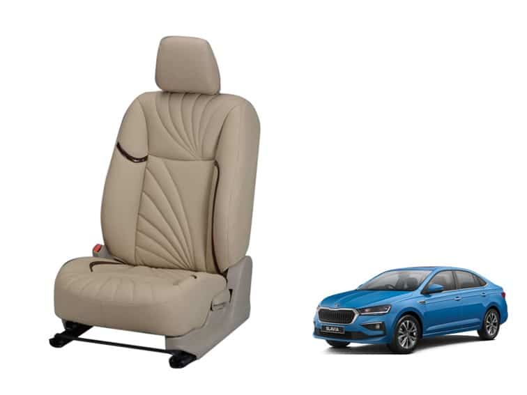 Skoda Slavia Dove Series 3D Custom Nappa Leather Car Seat Covers