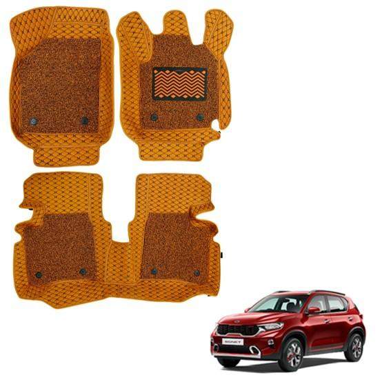 Kia Sonet Premium 7D Foot Mats - Tan Colour