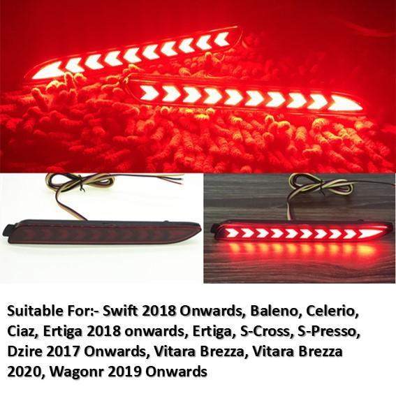 Rear Bumper Reflector LED Lights for Maruti Suzuki (in III Design)