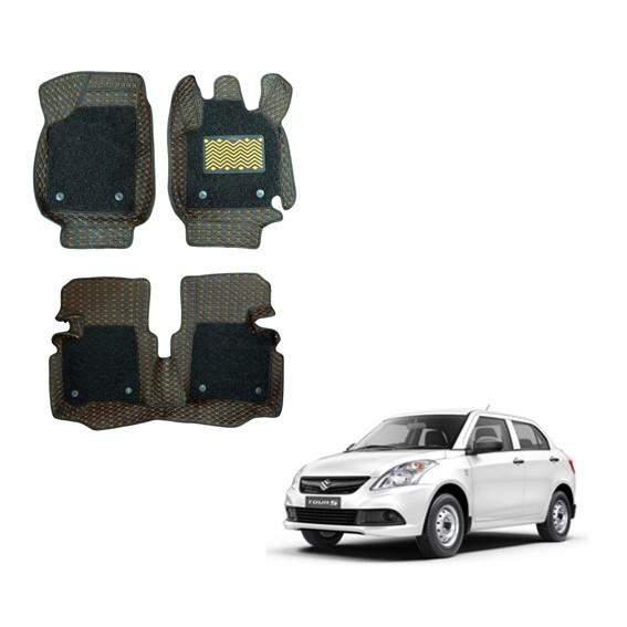 Maruti Suzuki Swift Dzire (2012-2016) Illustrious 7D Mats - Silver/Tan Colour