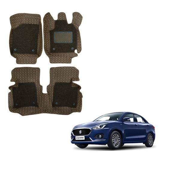 Maruti Suzuki Swift Dzire (2017) Luxury 7D Boot Mat - Brown Colour