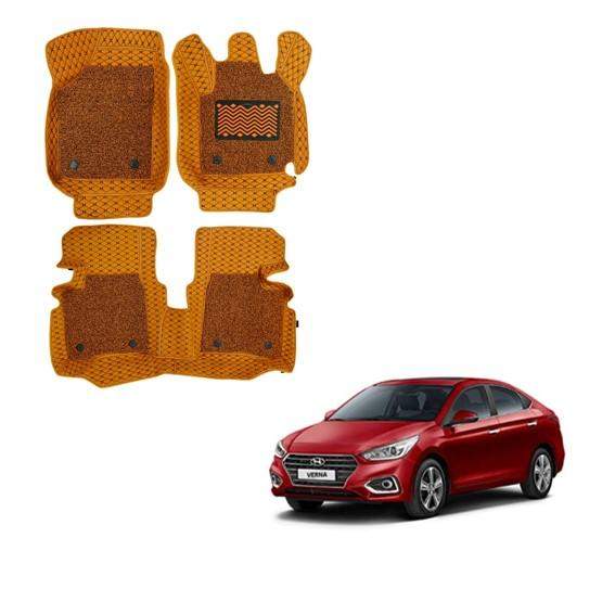 Hyundai Verna (2017) Spacious 7D Mat Carpet - Tan Colour