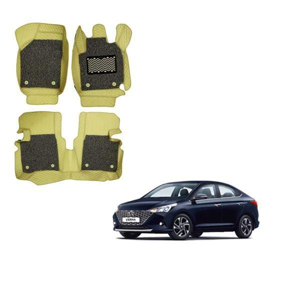 Hyundai Verna (2020) Deluxe 7D Floor Mats - Beige Colour