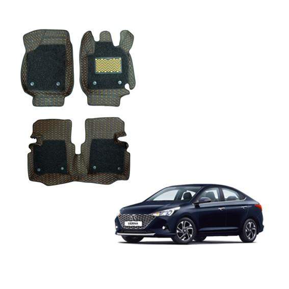 Hyundai Verna (2020) Superior 7D Mats - Silver/Tan Colour