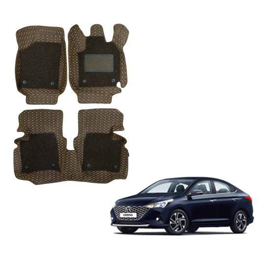 Hyundai Verna (2020) Spacious 7D Boot Mat - Brown Colour