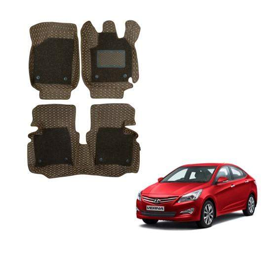 Hyundai Verna Fluidic Illustrious 7D Boot Mat - Brown Colour