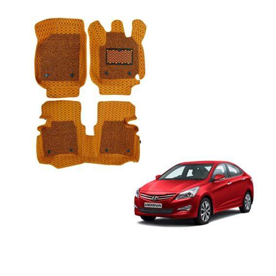 Hyundai Verna Fluidic Spacious 7D Mat Carpet - Tan Colour