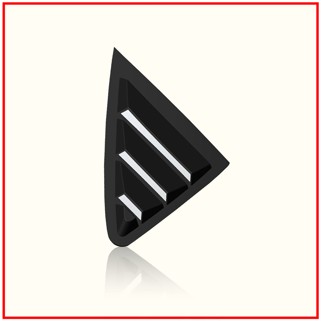 Virtus Rear Window Side Louvers || Glossy Black Finish