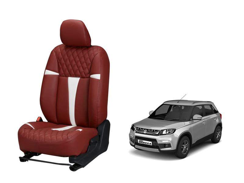 Maruti Vitara Brezza Racing series 3D Custom art leather car seat covers