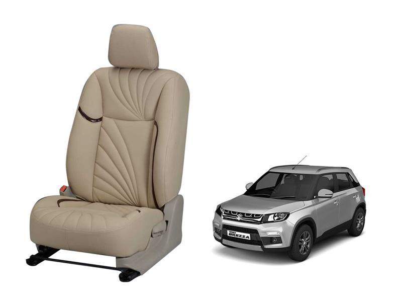 Maruti Suzuki Vitara Brezza Dove Series 3D Custom Nappa Leather Car Seat Cover