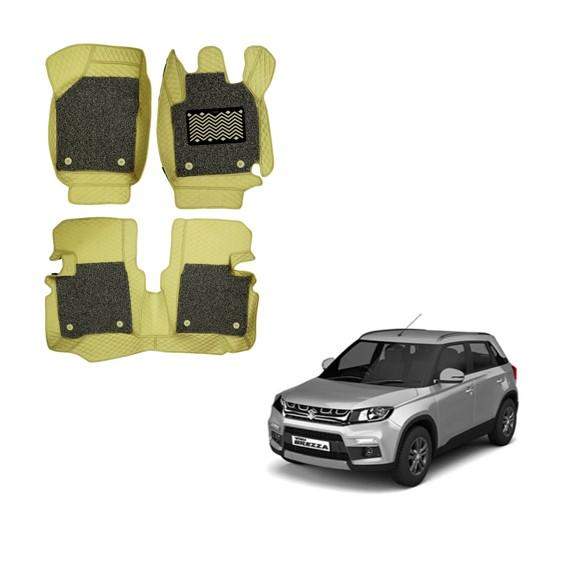 Maruti Suzuki Vitara Brezza Superior 7D Floor Mats - Beige Colour