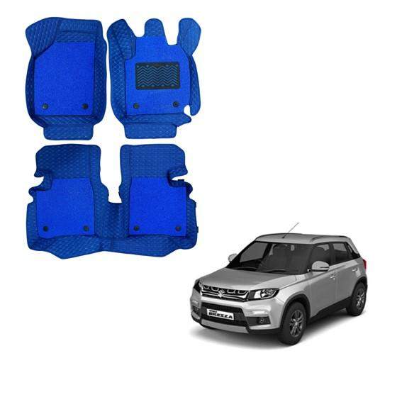 Maruti Suzuki Vitara Brezza All-Weather 7D Foot Mats - Blue Colour