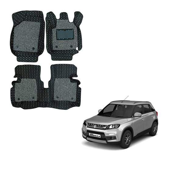 Maruti Suzuki Vitara Brezza Luxurious Foot Mats - Black/Grey Colour