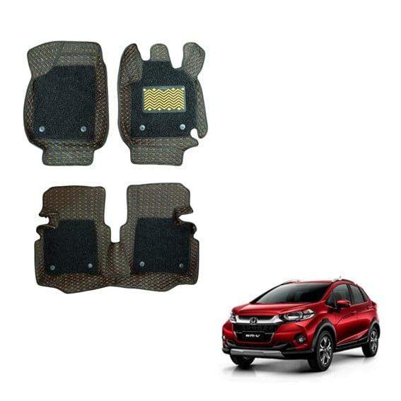 Honda WR-V Deluxe 7D Foot Mats - Black/Tan Colour