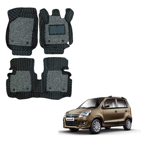 Maruti Suzuki New Wagon R Luxurious Foot Mats - Black/Grey Colour