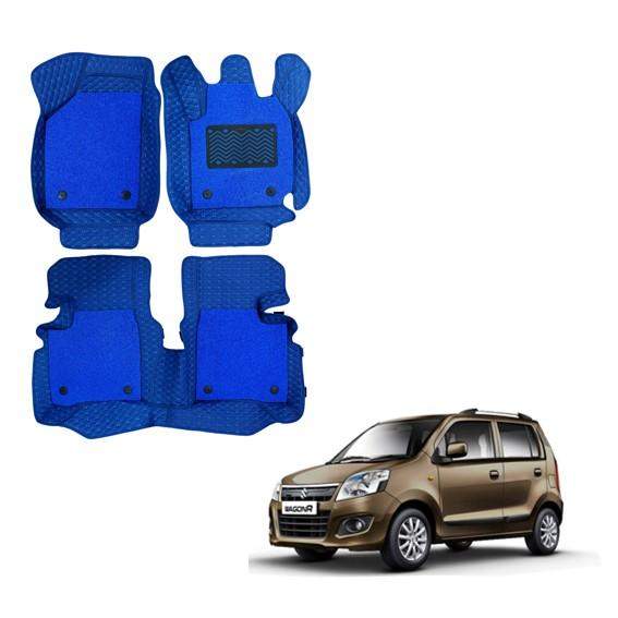 Maruti Suzuki New Wagon R (K-Series) Stylish 7D Foot Mats - Blue Colour