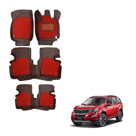 Mahindra XUV 500 Deluxe 7D Mats - Black/Red Colour