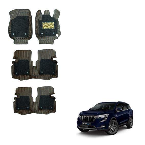 Mahindra XUV 700 Premium Floor Mats - Silver/Tan Colour