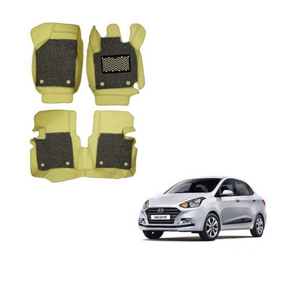 Hyundai Xcent Stylish 7D Floor Mats - Beige Colour