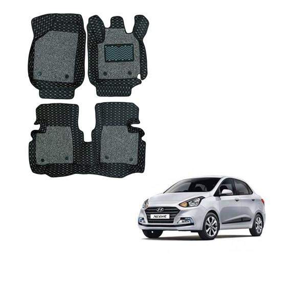 Hyundai Xcent Luxury Foot Mats - Black/Grey Colour