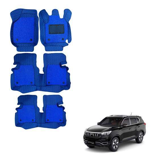 Mahindra Alturas Spacious 7D Foot Mats - Blue Colour