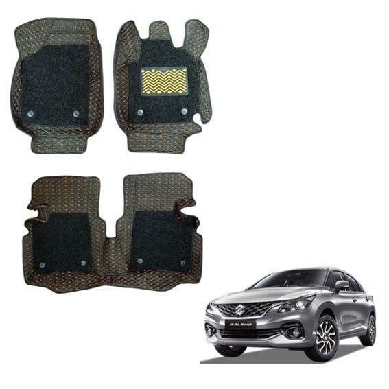 Maruti Suzuki New Baleno Deluxe 7D Mats - Silver/Tan Colour