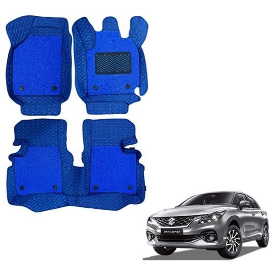 Maruti Suzuki New Baleno Illustrious 7D Foot Mats - Blue Colour