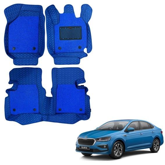 Spacious Floor Mats for Skoda Slavia - Blue Colour