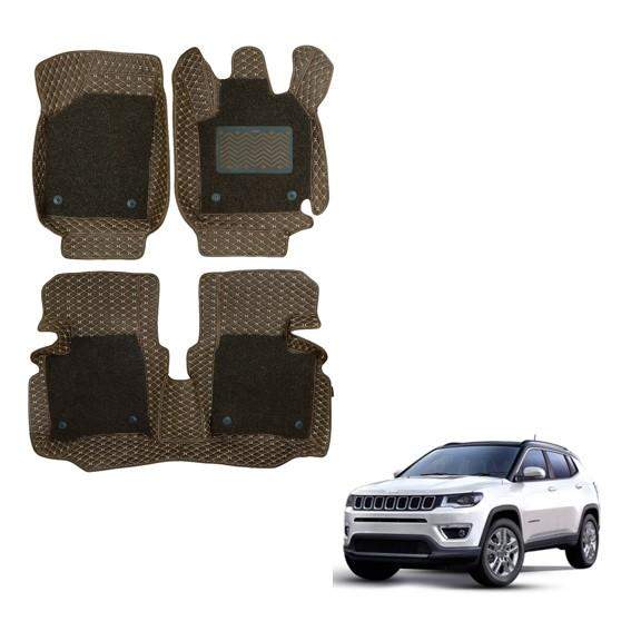 Illustrious 7D Mats for Jeep Compass - Brown Colour