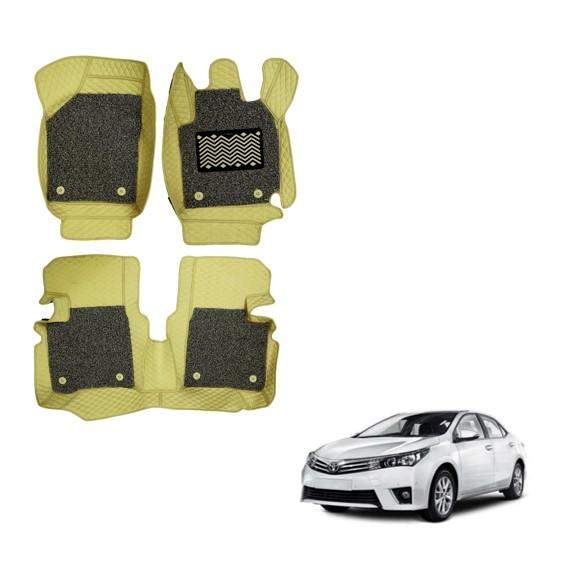 Toyota Corolla Altis Waterproof 7D Mats - Beige Colour