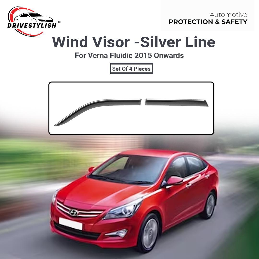 Hyundai Verna Fluidic Wind Visor – Silver Line