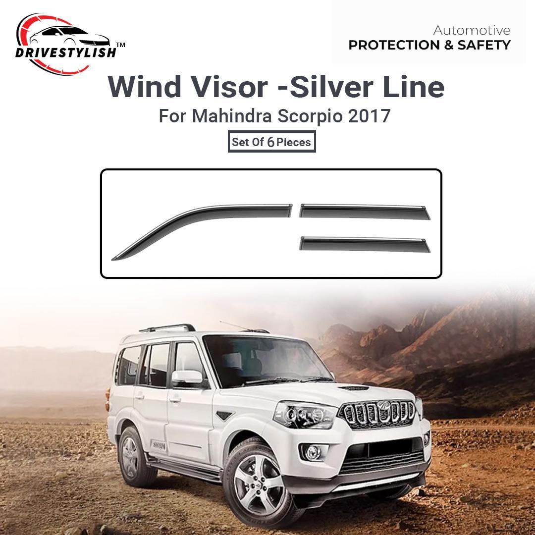 Mahindra Scorpio (2017) Door Visor – Chrome Insert