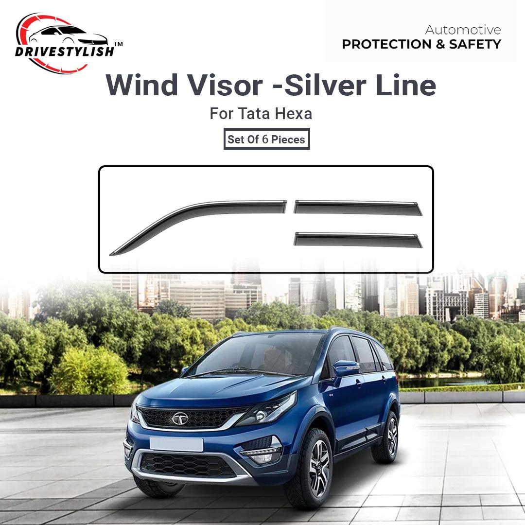 Tata Hexa Wind Visor - Silver Line