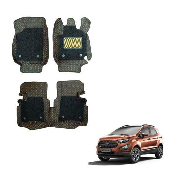 Ford EcoSport (2017) Spacious7D Foot Mats - Black/Tan Colour