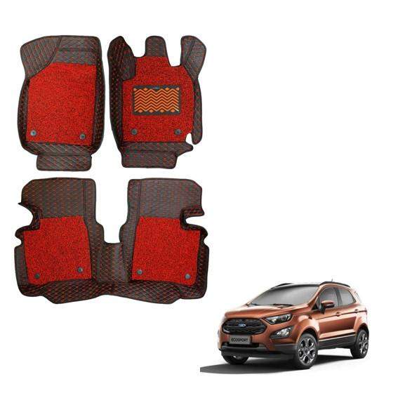 Ford EcoSport (2017) Lavish Floor Mats - Black/Red Colour